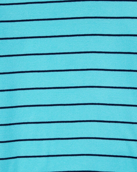 Product image 3 of Kid 4-Piece Striped Dinosaur 100% Snug Fit Cotton Pajamas - Turquoise