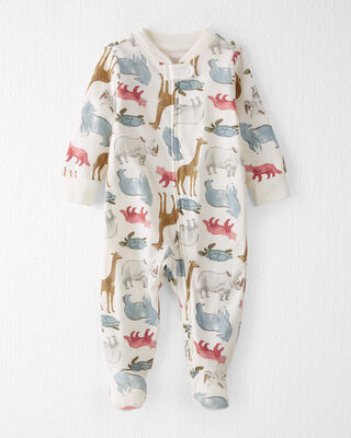 Product image 1 of Baby Organic Cotton Sleep & Play Pajamas in Wildlife Animals