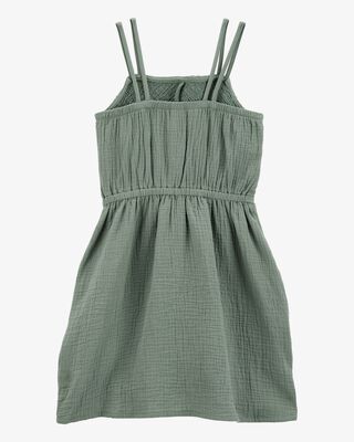 Product image 2 of Kid Smocked Gauze Dress - Green