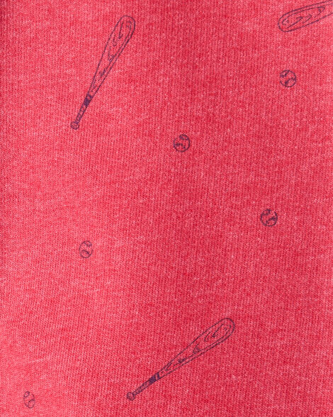 Toddler Boy Baseball French Terry Jogger - Red