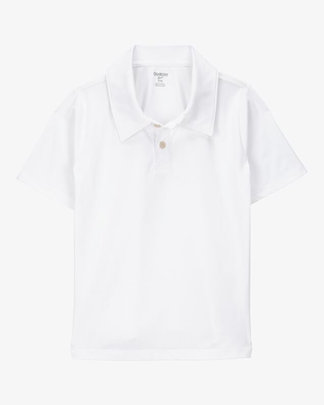 Product image 1 of Kid Active Uniform Polo Shirt in Moisture Wicking BeCool™ Fabric - White