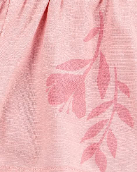  Product image 3 of Kid Floral Linen Look-Alike Sun Short - Pink