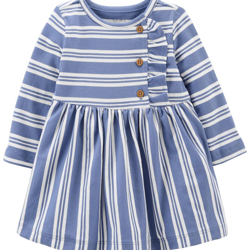 Blue/White Baby Striped Jersey Dress