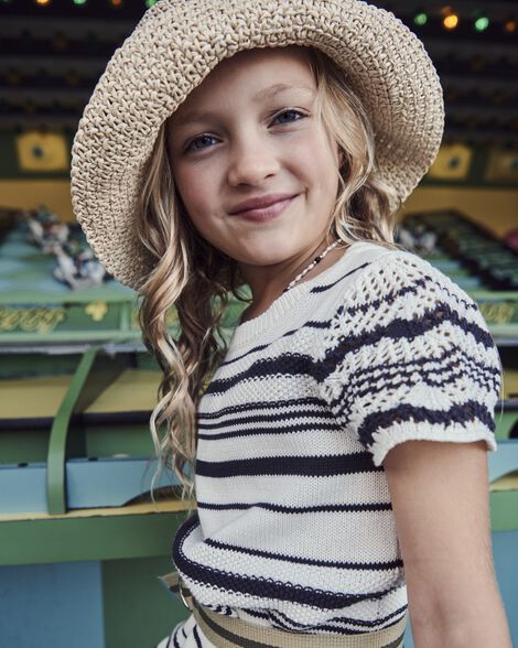  Product image 4 of Kid Striped Sweater Dress- White