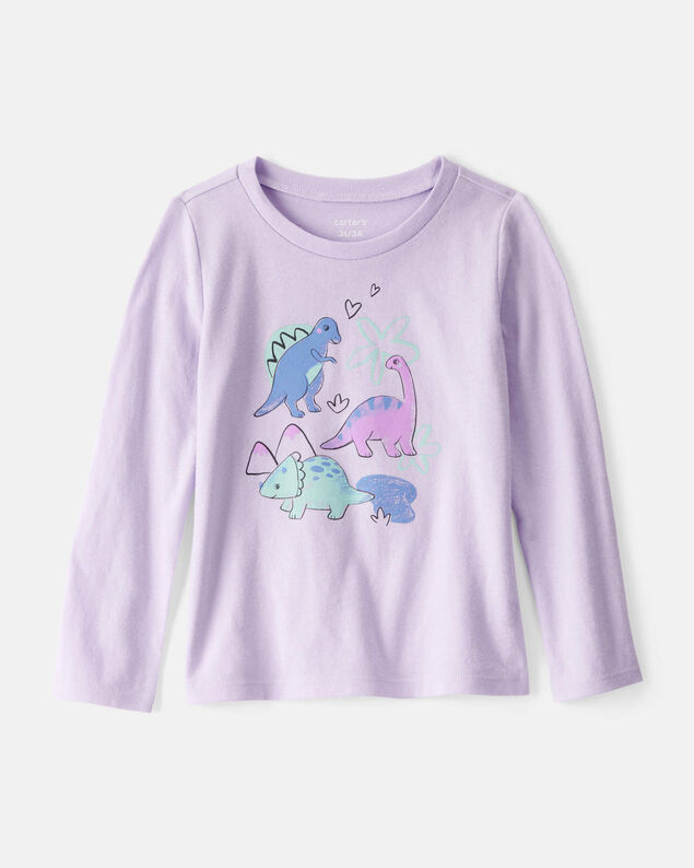 Product image 1 of Toddler Girl Dinosaur Long-Sleeve Graphic Tee - Purple