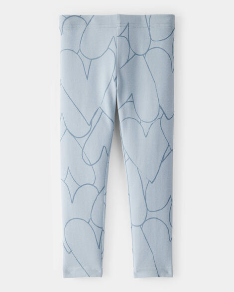  Product image 2 of Toddler Girl Cotton Heart Stretch Leggings - Blue