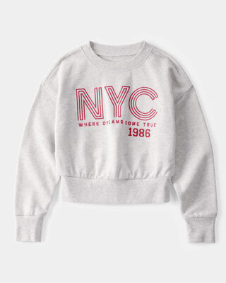 Product image 1 of Kid Oversized New York City Graphic Sweatshirt - Grey