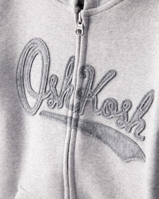 Product image 2 of Kid OshKosh Fleece Logo Zip Jacket - Grey