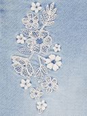 Light Wash - Baby Embroidered Flowers Iconic Denim Flare Jeans, Selected