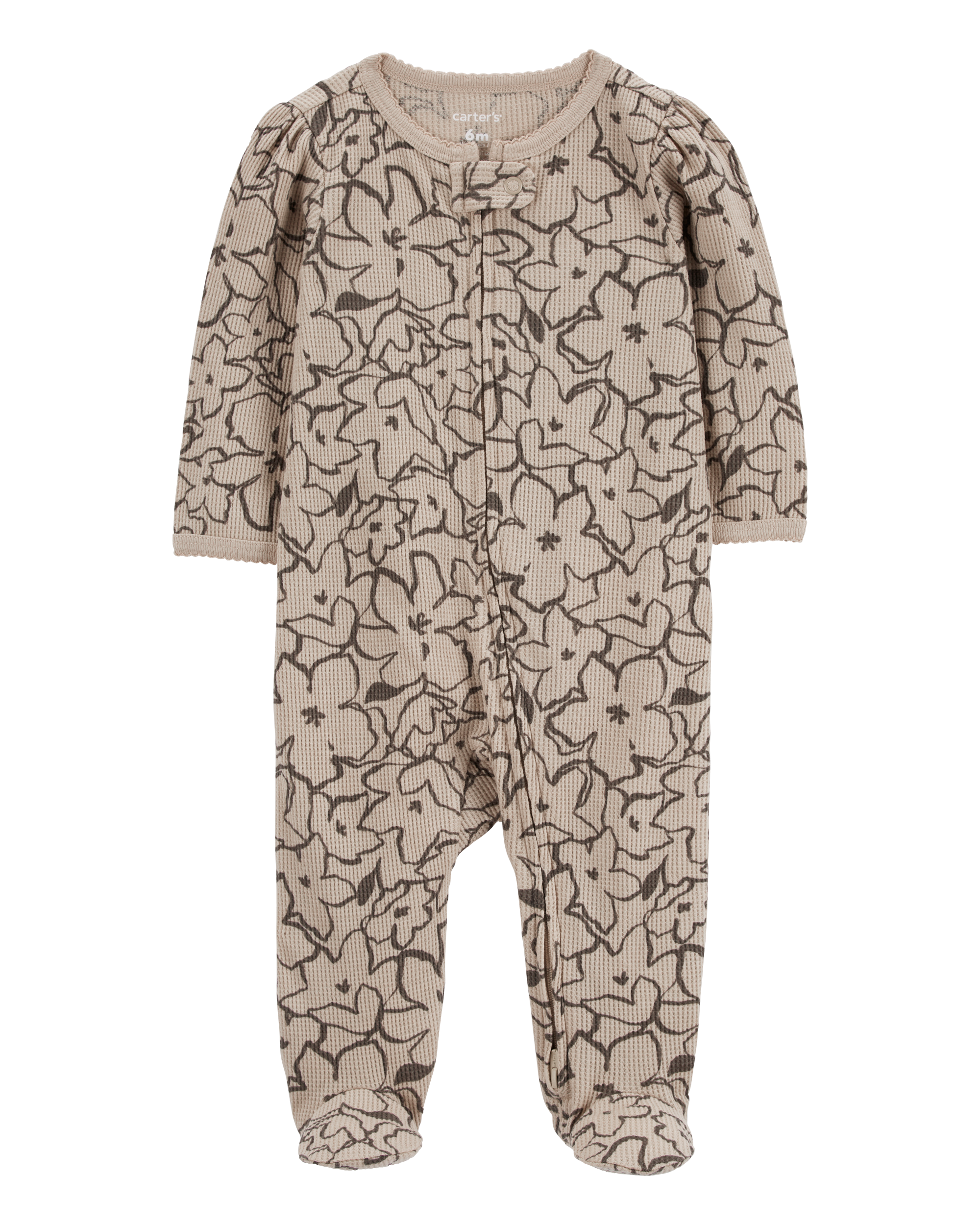 Baby Floral 2-Way Waffle Knit Sleep & Play Pajamas