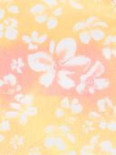 Floral - Kid 2-Piece Ruffle Floral Tie-Dye Swim Set - Pink/Yellow, Selected