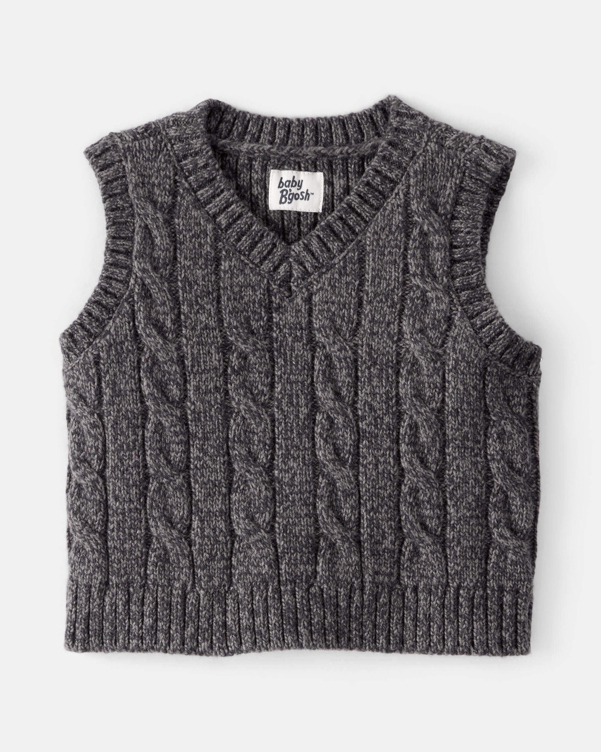 Baby Boy Sleeveless Sweater Vest - Grey