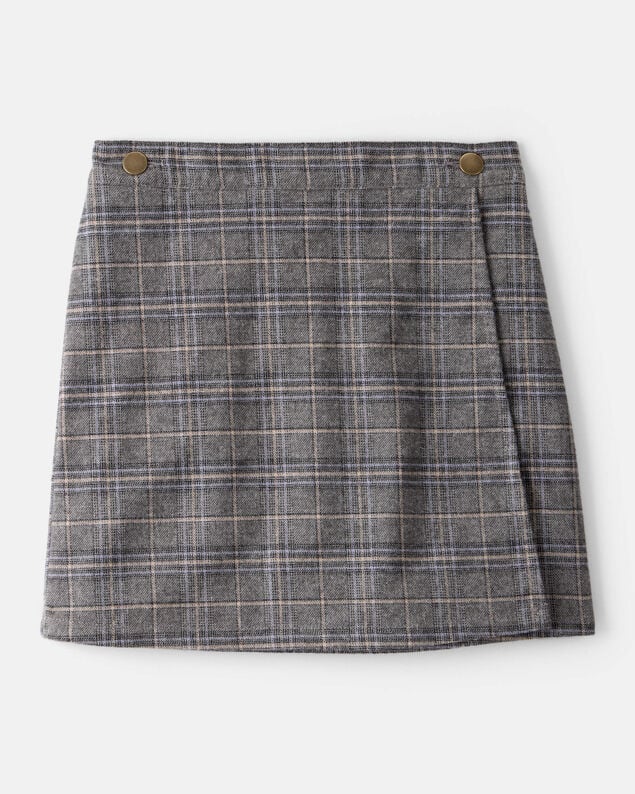 Product image 1 of Girls Plaid Cotton Skirt - Grey