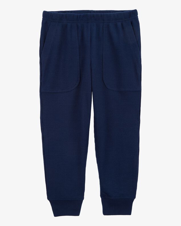 Product image 2 of Toddler Boy Solid Loose Fit Waffle Knit 2-Piece Pajamas - Navy