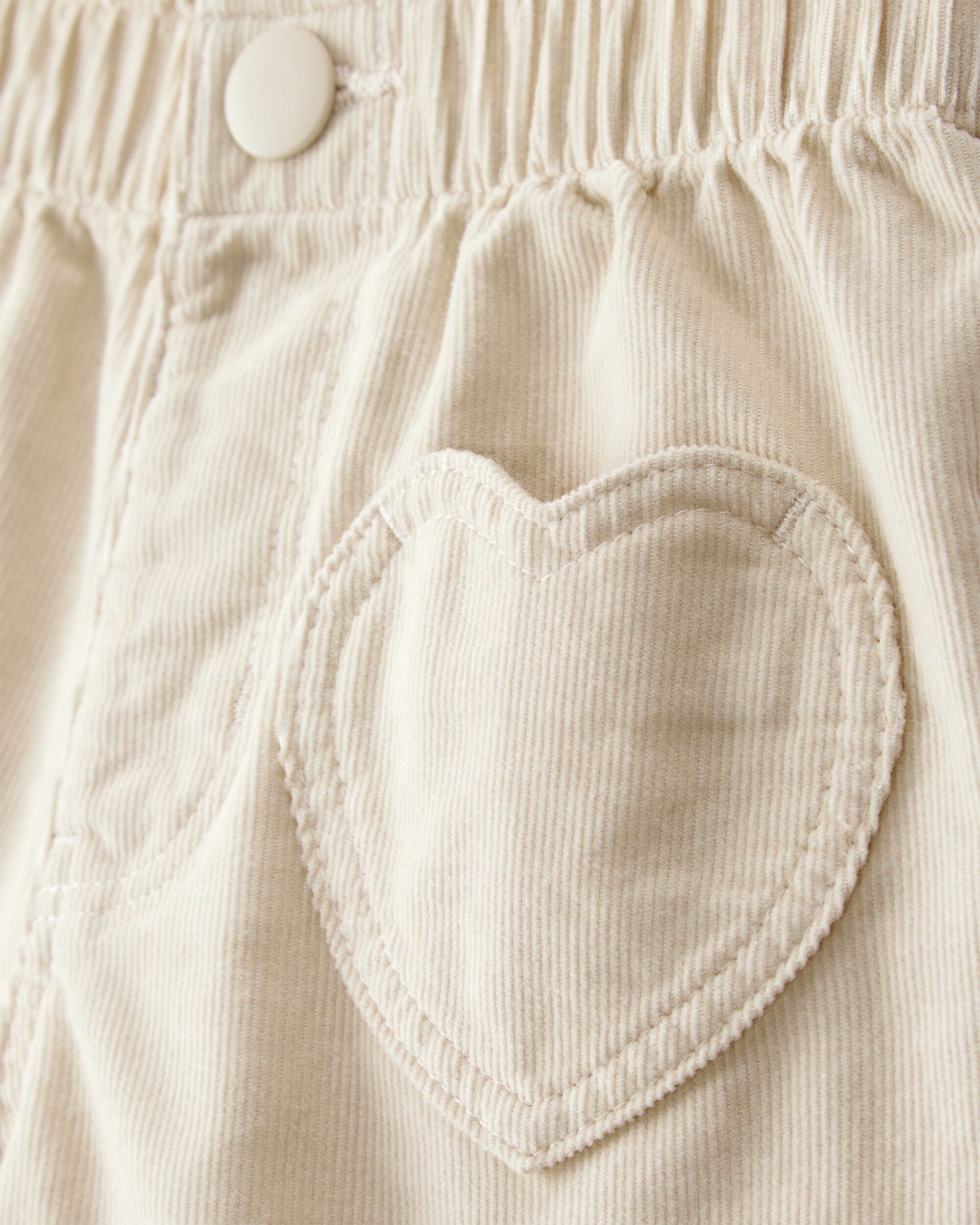 Toddler Girl Heart Pocket Barrel Pants - Tan