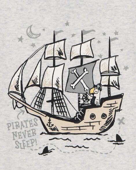  Product image 2 of Baby Pirate Print Snug Fit Cotton 4-Piece Pajamas