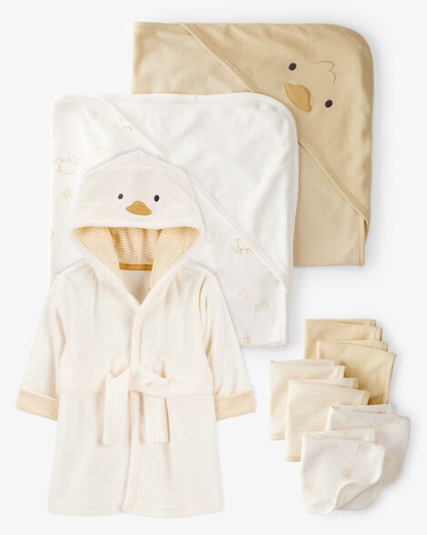 Product image 1 of Baby 9-Piece Chick Bath Time Gift Set - Yellow/Ivory