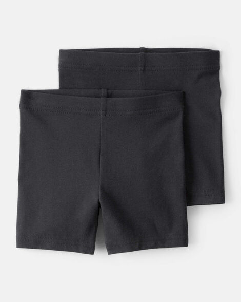 toddler girl 2-pack cartwheel shorts - black