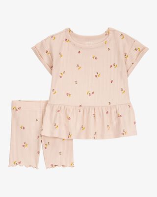 Product image 1 of Toddler 2-Piece Floral Print Short Set - Pink