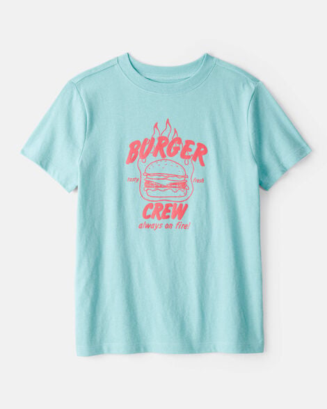 kids burger crew short-sleeve graphic tee - blue