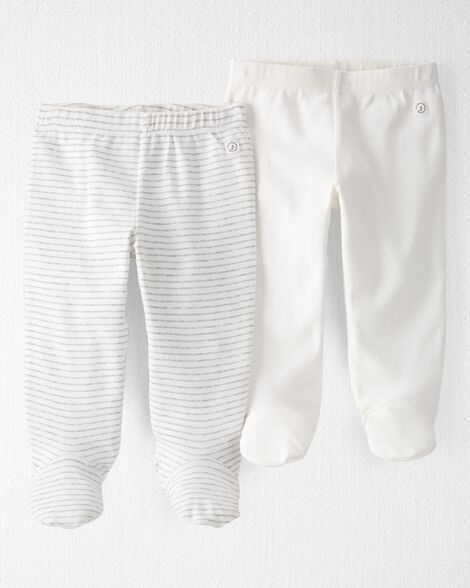  Product image 1 of Baby 2-Pack Organic Cotton Rib Footed Pants