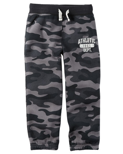 fleece camo joggers