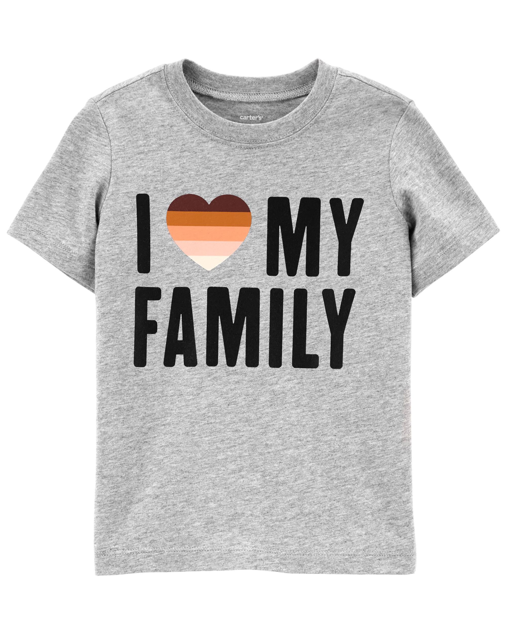 Toddler Grey I Love My Family Tee 