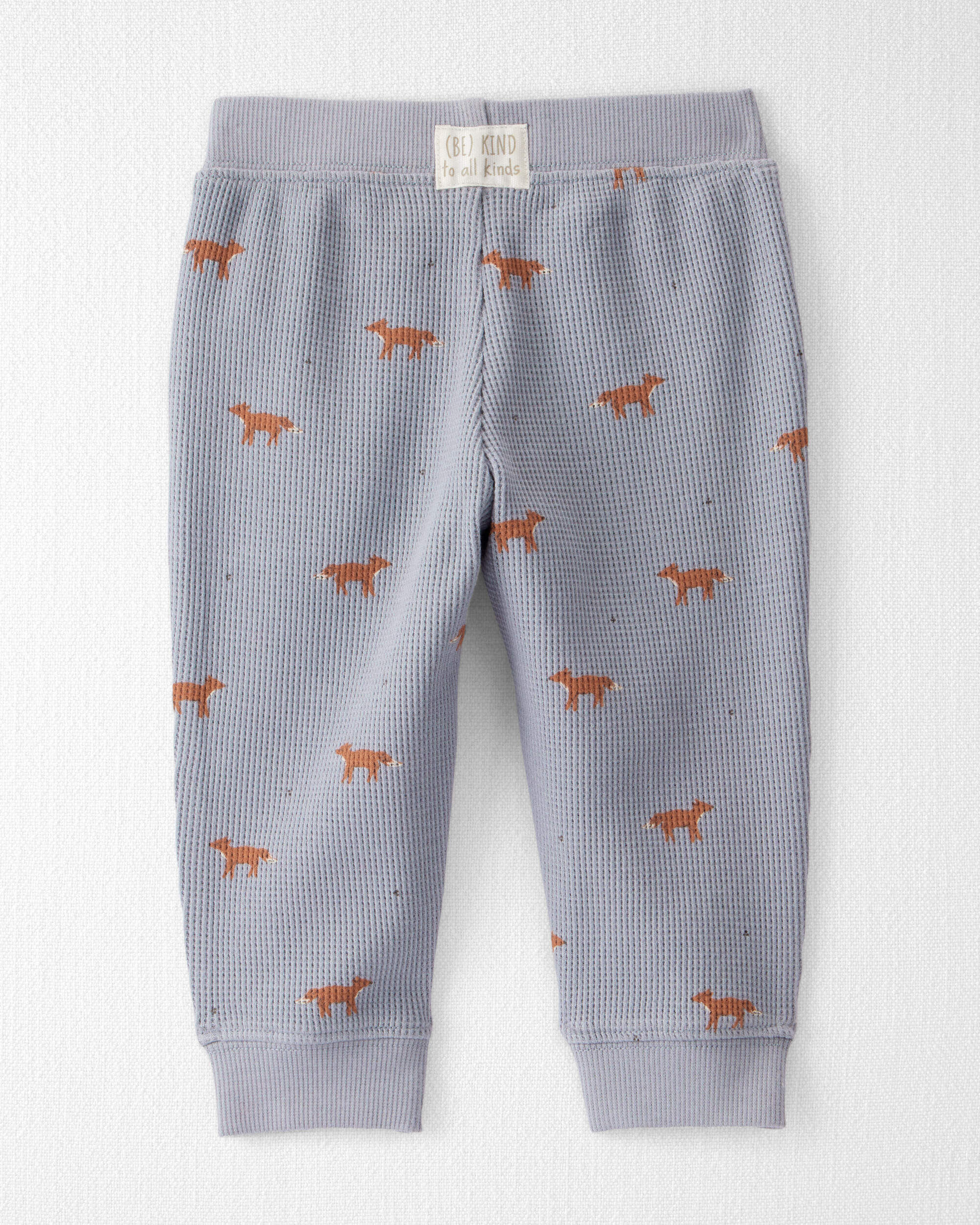 Baby 2-Piece Organic Cotton Waffle Knit Set in Shadow Fox