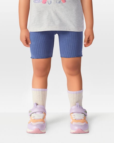  Product image 2 of Toddler Ribbed Bike Shorts - Blue