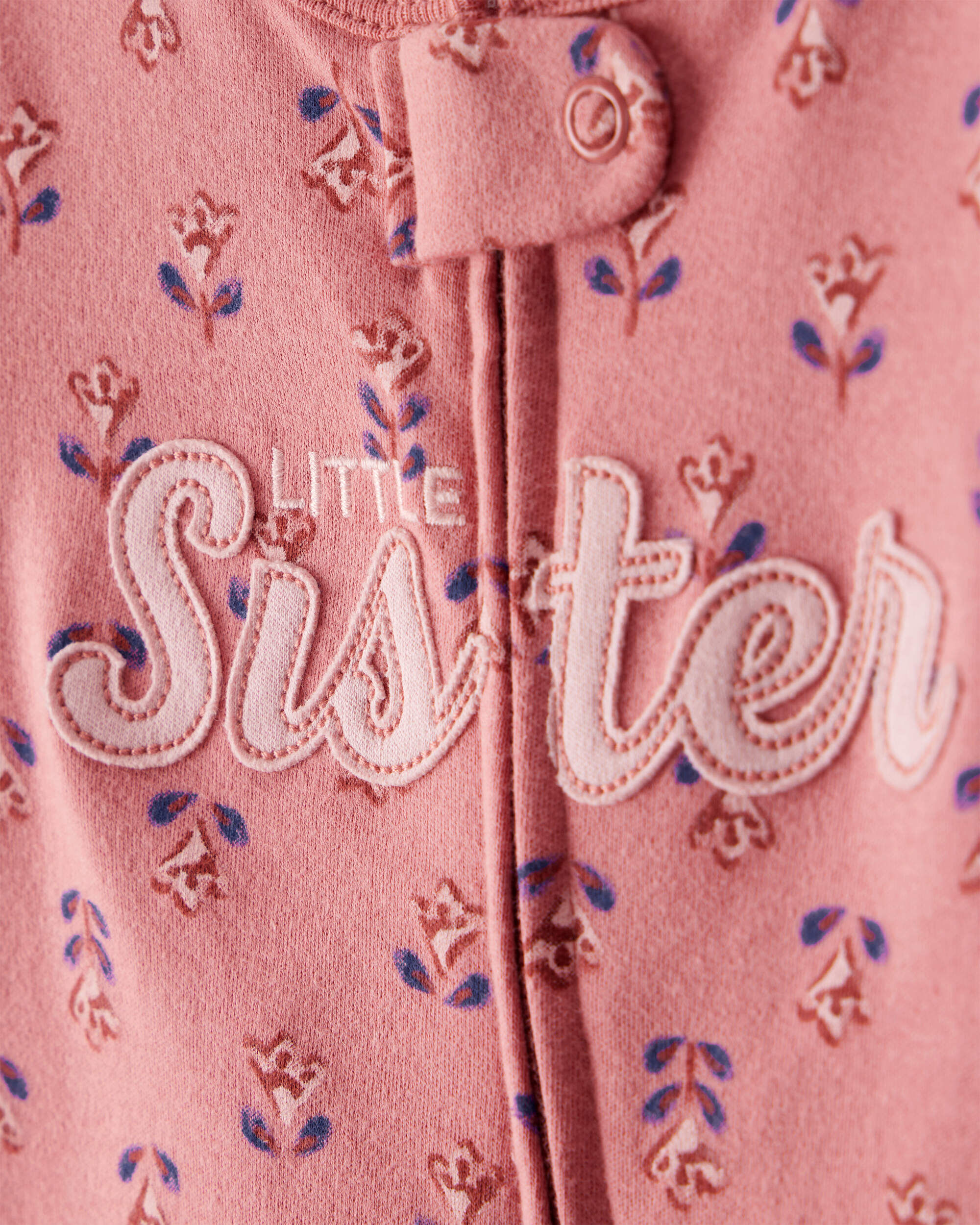 Baby Little Sister 2-Way Zip Cotton Sleep & Play Pajamas