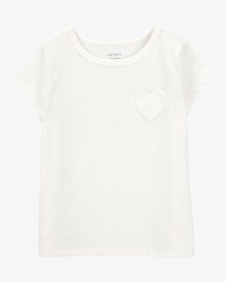 Product image 1 of Toddler Heart Pocket Short-Sleeve Fashion Top - White