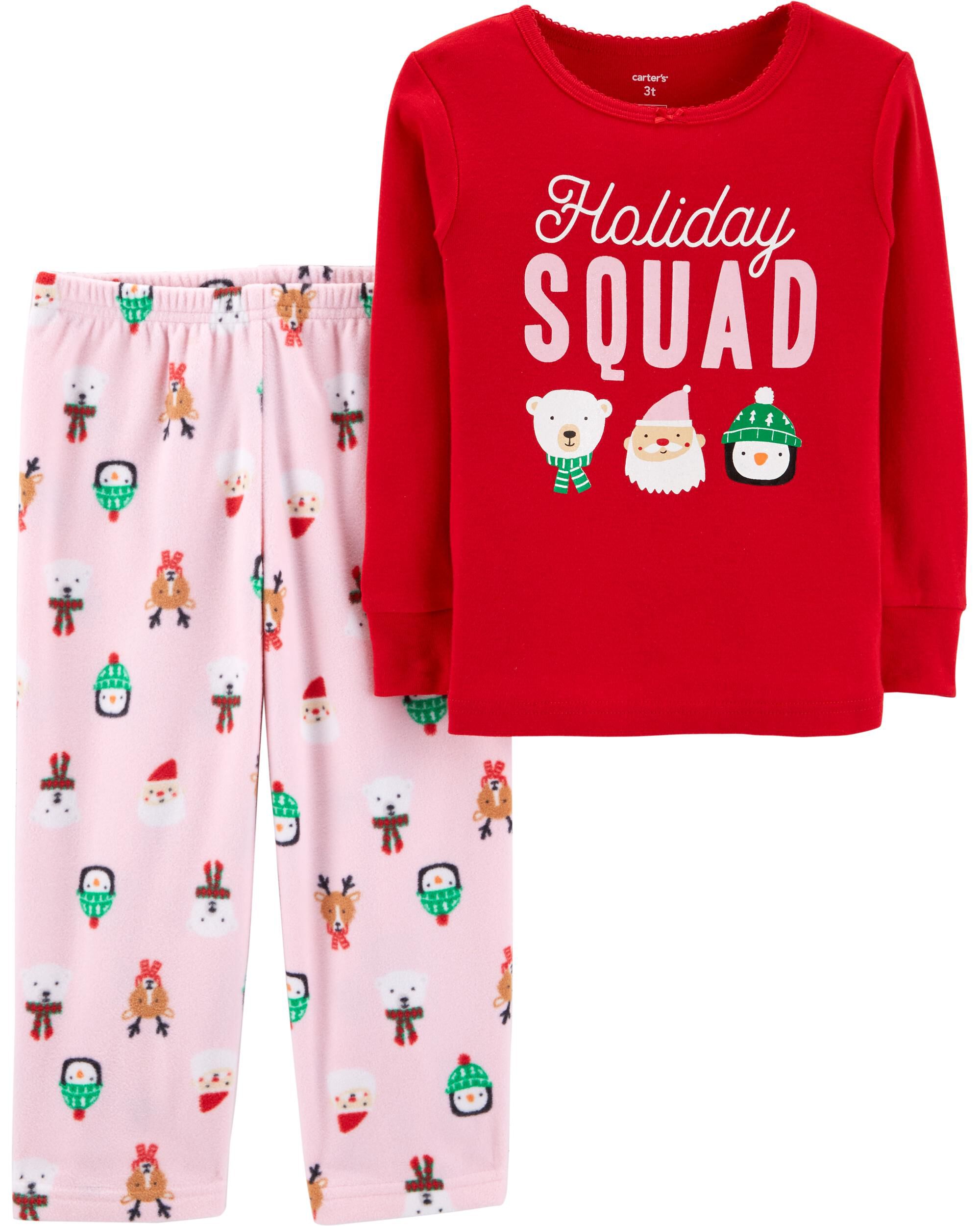 carters christmas fleece pajamas