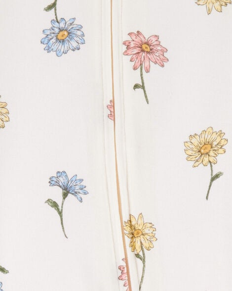  Product image 4 of Baby Floral Print 2-Way Zip PurelySoft Sleep & Play Pajamas - Ivory