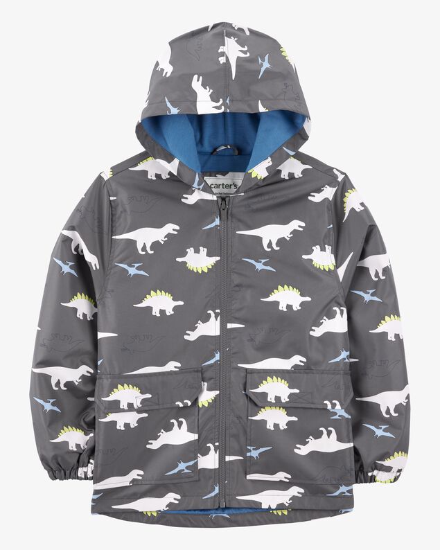 Product image 1 of Dinosaur Color Changing Rain Jacket - Grey