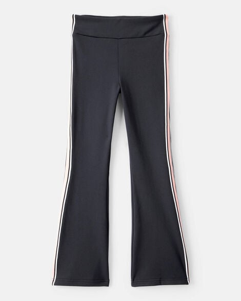 girls knit flare active pants - black