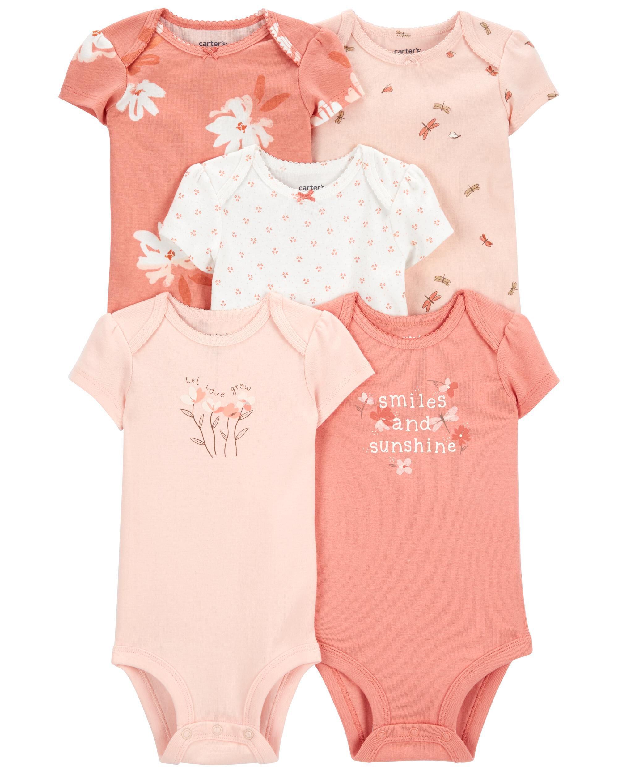 Baby 5 Pack Short Sleeve Original Bodysuits