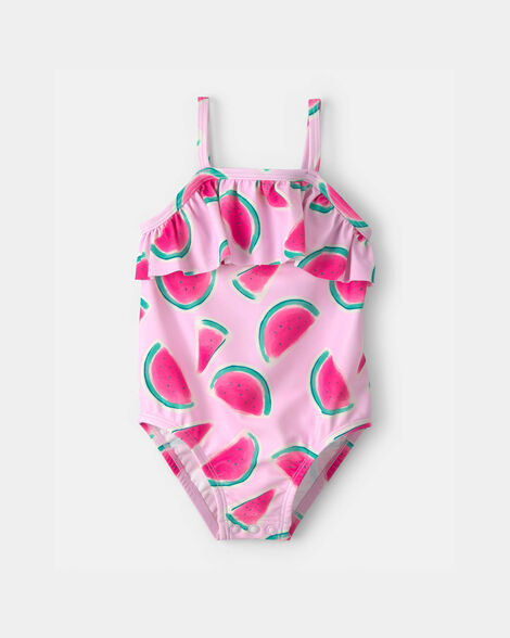 baby girl watermelon 1-piece swimsuit - pink