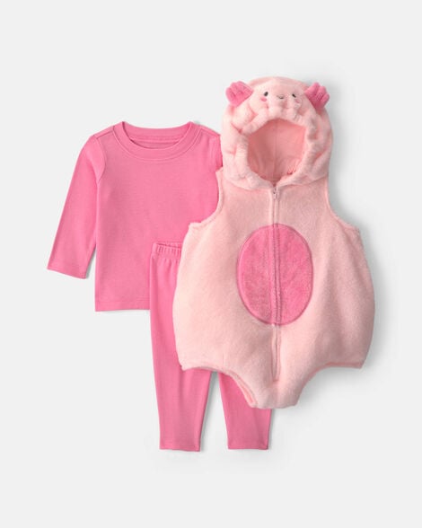 baby girl 3-piece axolotl halloween costume - pink