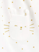 Ivory - Baby Polka Dot Fleece Dress, Selected