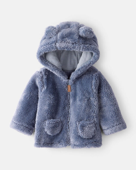 Product image 1 of Baby Boy Sherpa Lined Long-Sleeve Sweater - Blue