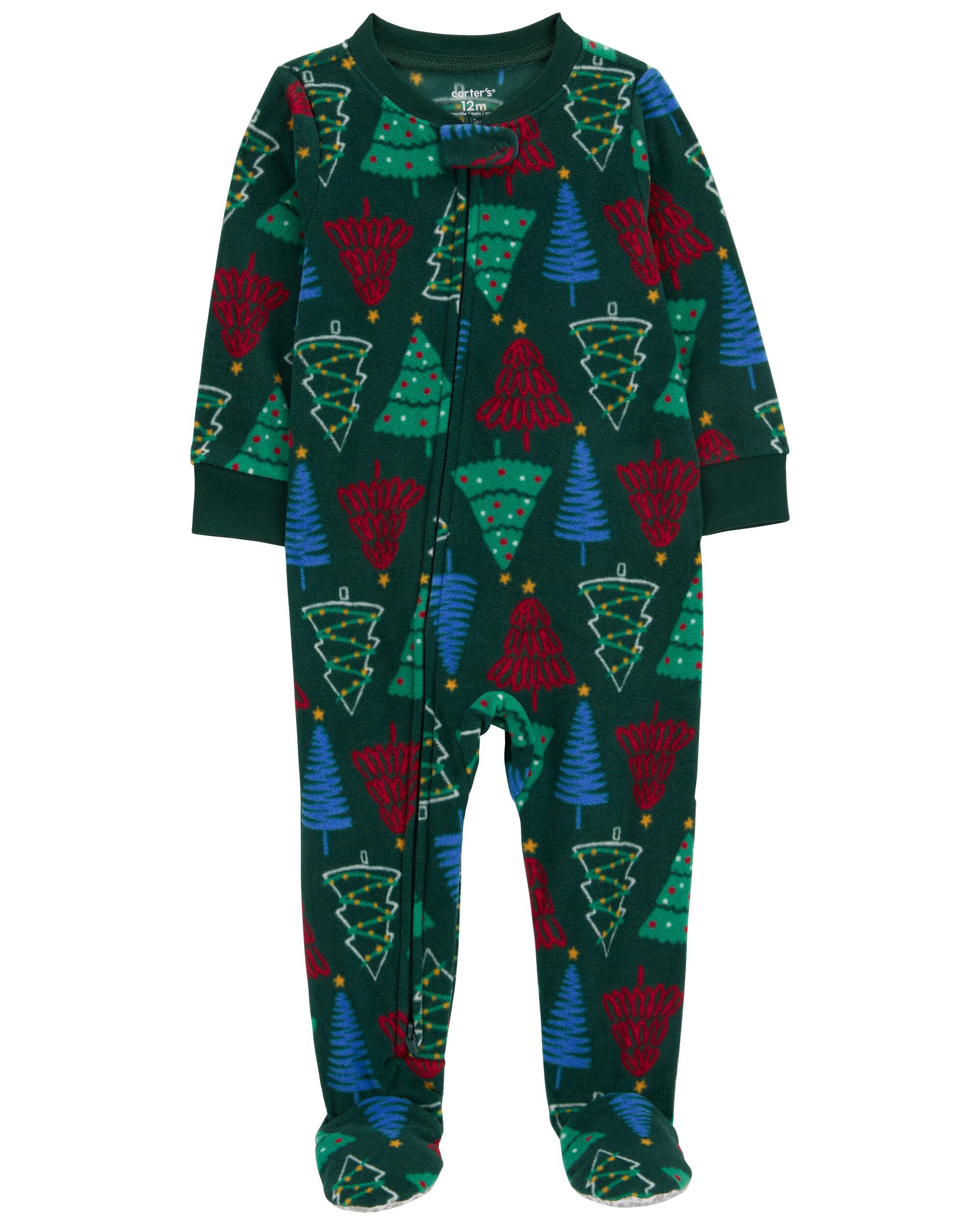 Toddler 1 Piece Christmas Tree Fleece Footie Pajamas Carter s Carter s