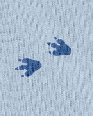 Product image 2 of Baby 2-Piece Dinosaur Footprint Bodysuit & Short Set - Blue/Brown