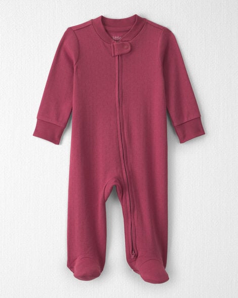 Baby Girl Organic Cotton Pointelle Sleep & Play Pajamas