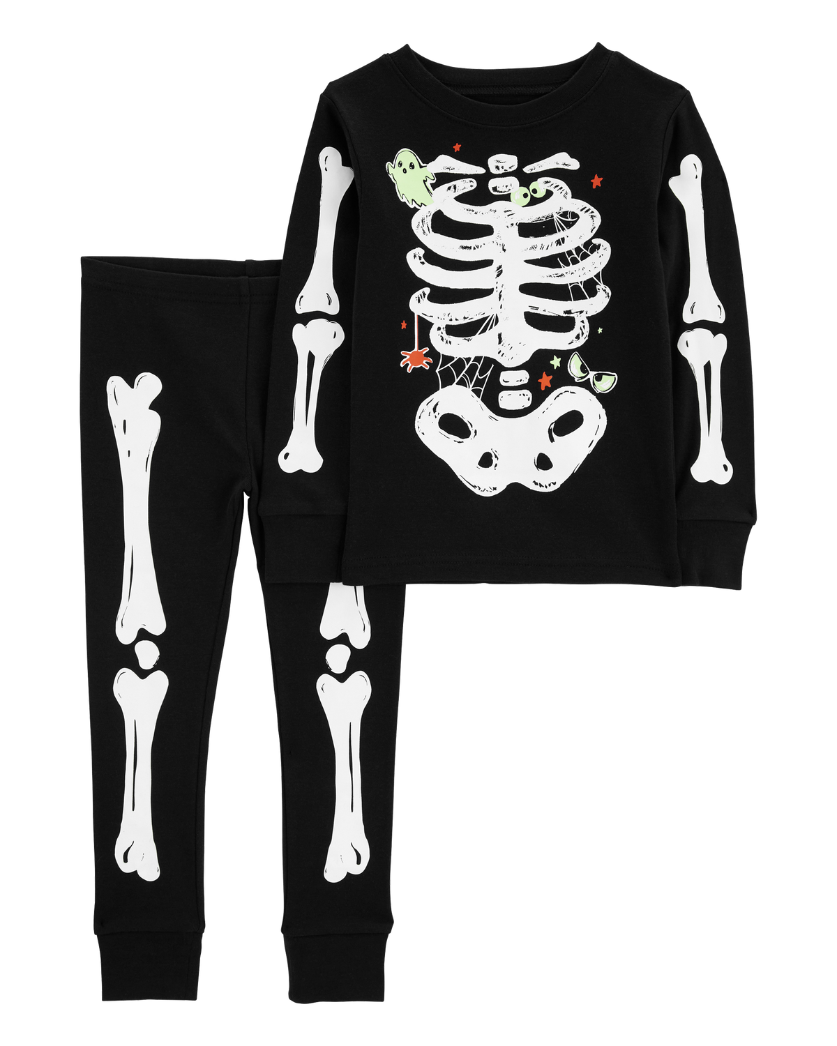 Baby 2 Piece Glow Halloween Skeleton 100 Cotton Pajamas Carter s Carter s