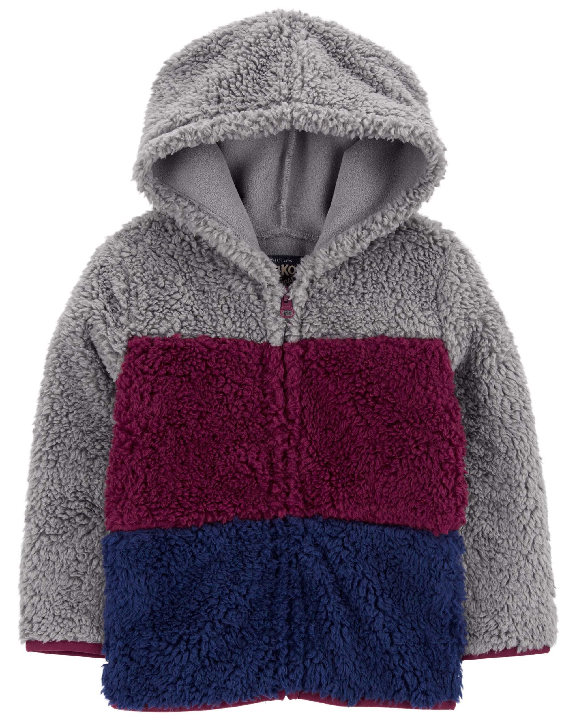 Toddler Colorblock Fleece Knit Jacket Red OshKosh Carter s