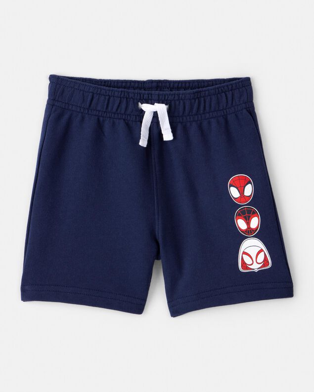 Spiderman Printed Terry Stuff Dress For Baby Boy In Black Color main image 1