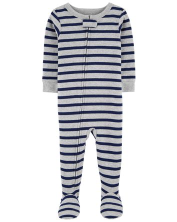 Baby 1-Piece Striped Snug Fit Cotton Footie Pajamas