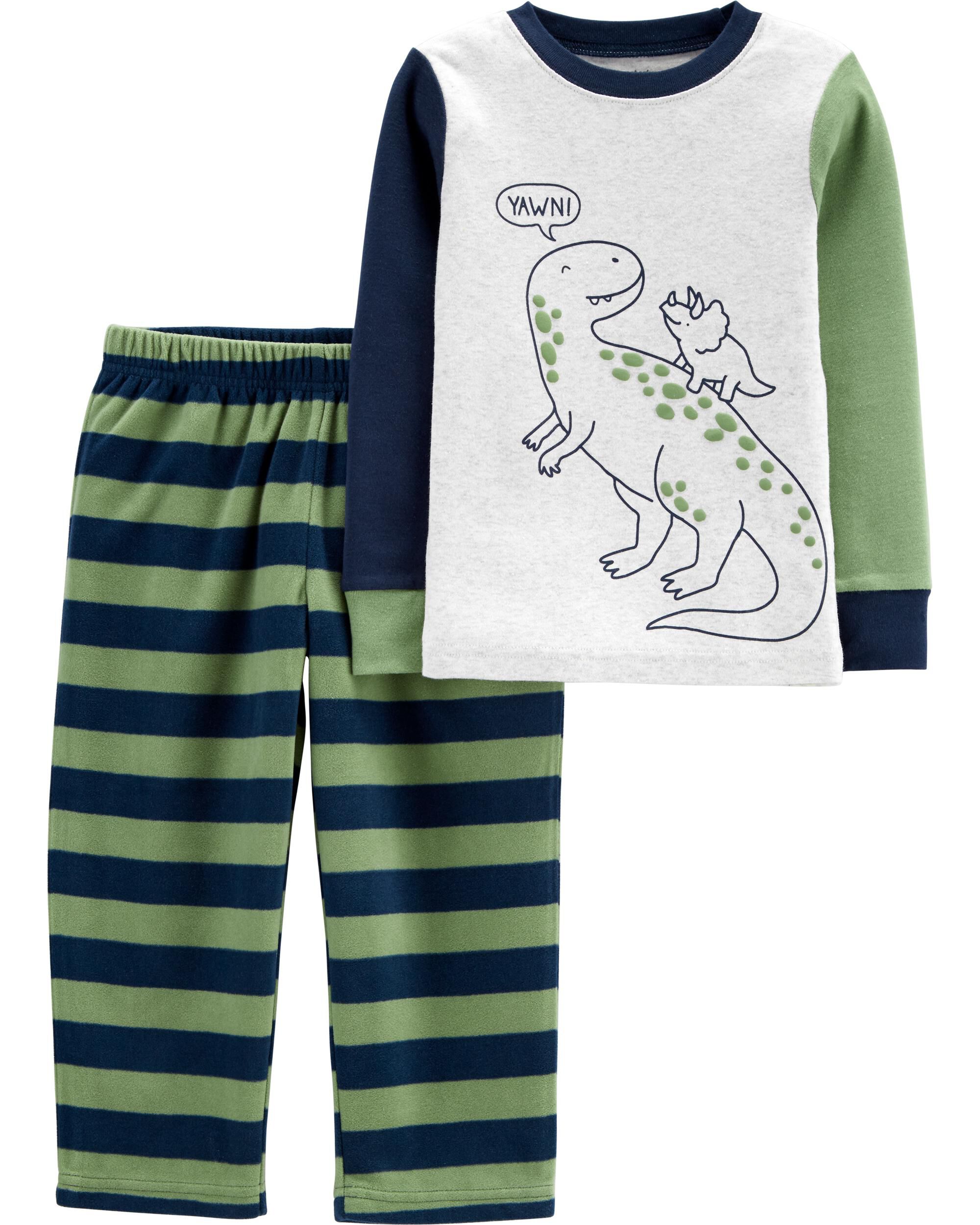 carters fleece dinosaur pajamas