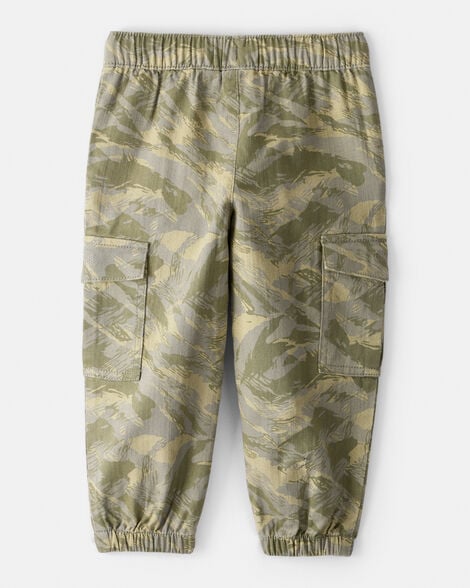 Toddler Boy Cotton Camo Fashion Cargo Pants - Green