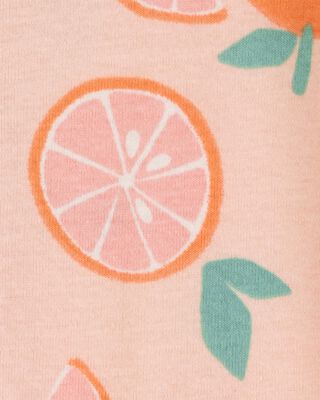 Product image 2 of Baby Orange Print Snug Fit Cotton Footless 1-Piece Pajamas - Pink